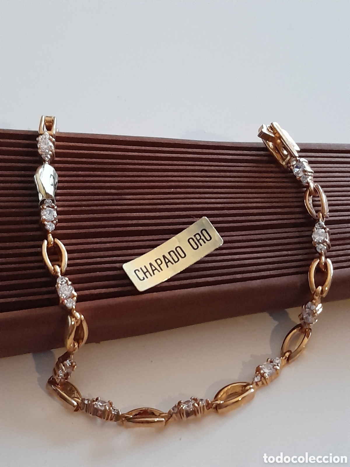 Joyeria: PULSERA CON CIRCONIOS CHAPADA EN ORO - Foto 2
