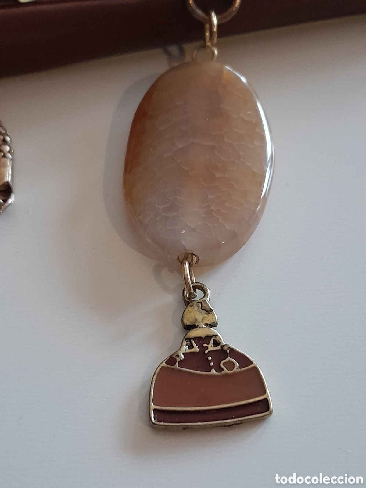 Joyeria: COLLAR CHAPADO EN ORO CON AGATA Y MENINA - Foto 2