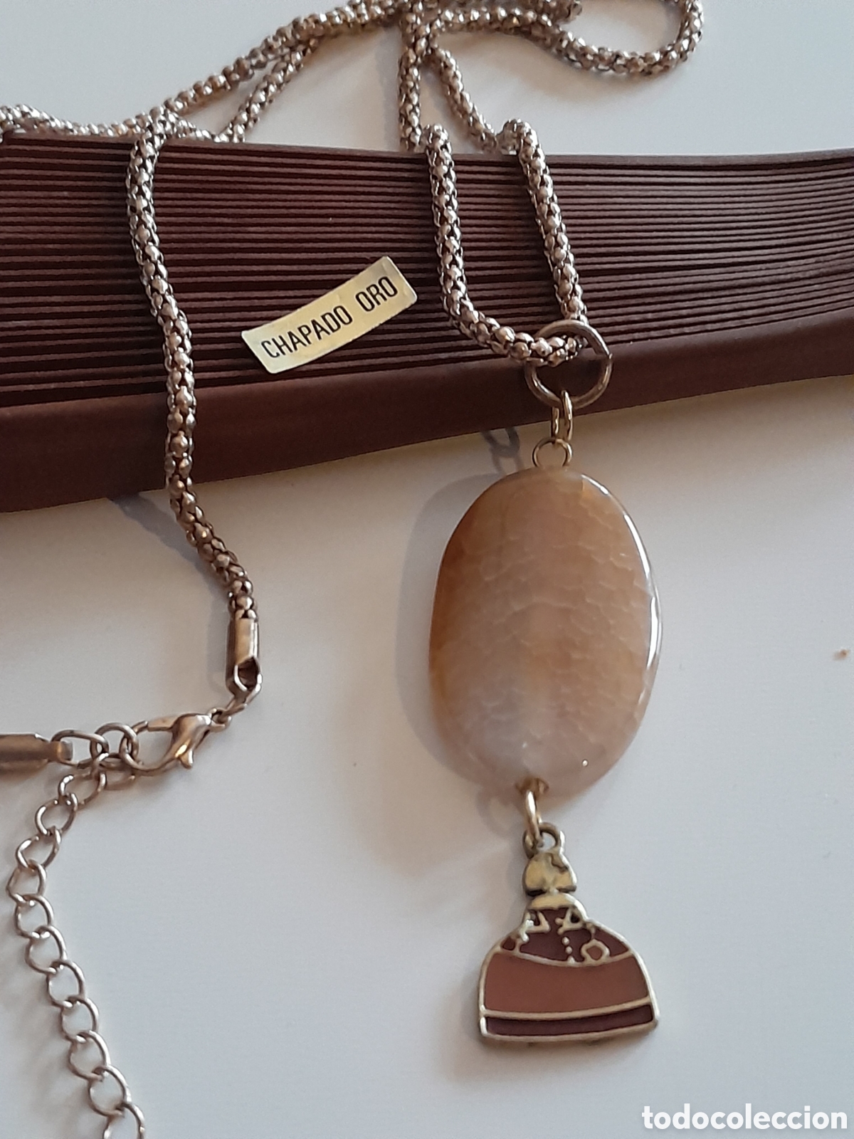 Joyeria: COLLAR CHAPADO EN ORO CON AGATA Y MENINA - Foto 3