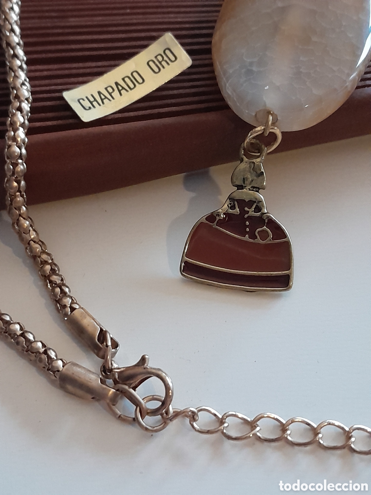 Joyeria: COLLAR CHAPADO EN ORO CON AGATA Y MENINA - Foto 4