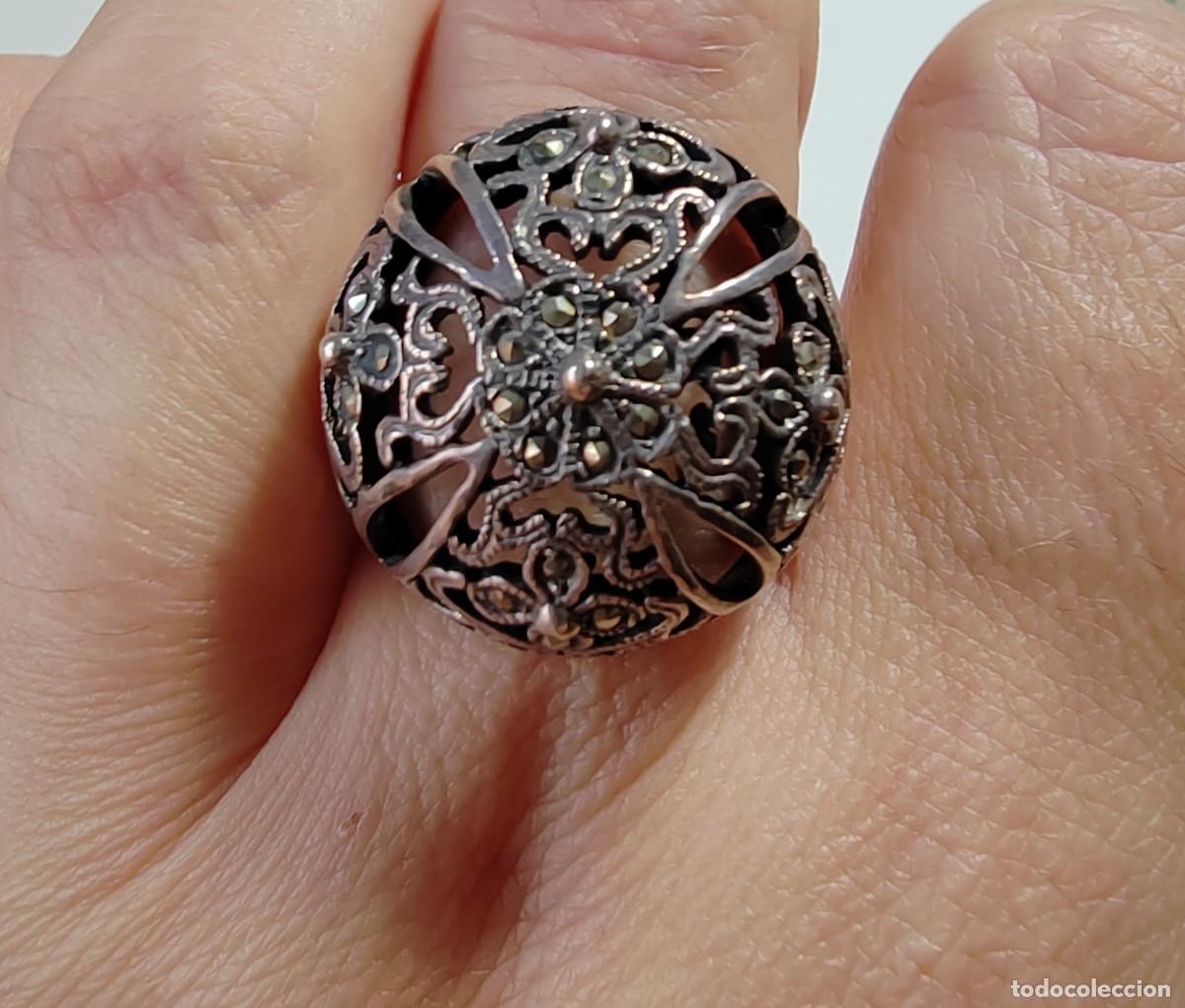 Joyeria: Anillo Plata de Ley y Marquesitas 8,70 grs - Foto 3