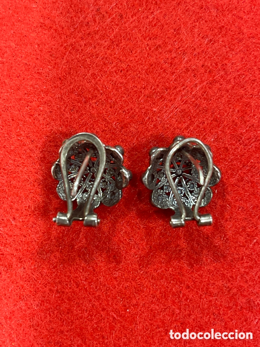 Joyeria: Conjunto de anillo y pendientes en plata de ley contrastada. - Foto 2