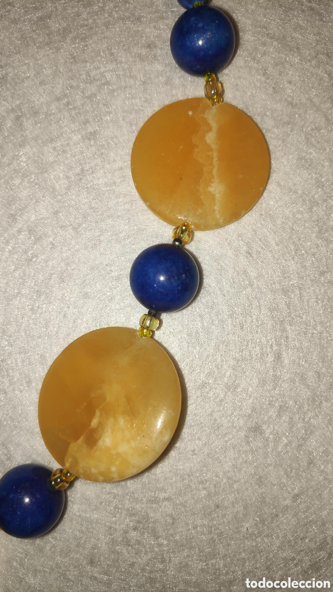 Joyeria: Conjunto de collar y pendientes de lapislazuli y agata - Foto 4
