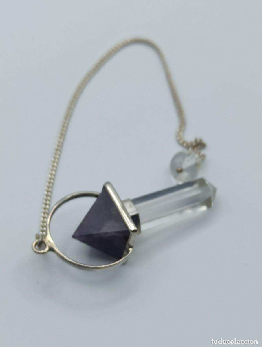 Joyeria: P&eacute;ndulo Cuarzo Blanco y Amatista en plata de Ley - Foto 1