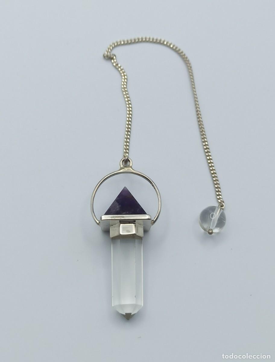 Joyeria: P&eacute;ndulo Cuarzo Blanco y Amatista en plata de Ley - Foto 2