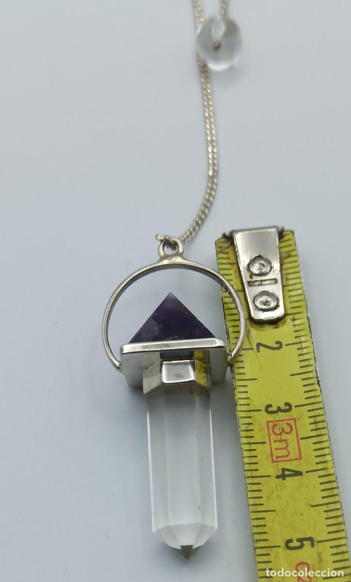 Joyeria: P&eacute;ndulo Cuarzo Blanco y Amatista en plata de Ley - Foto 3