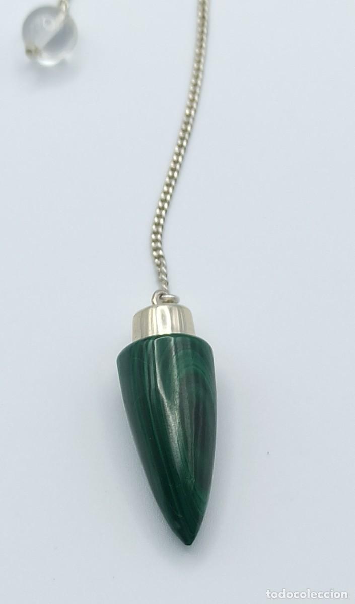 Joyeria: P&eacute;ndulo Mineral Malaquita y plata de ley - Foto 2