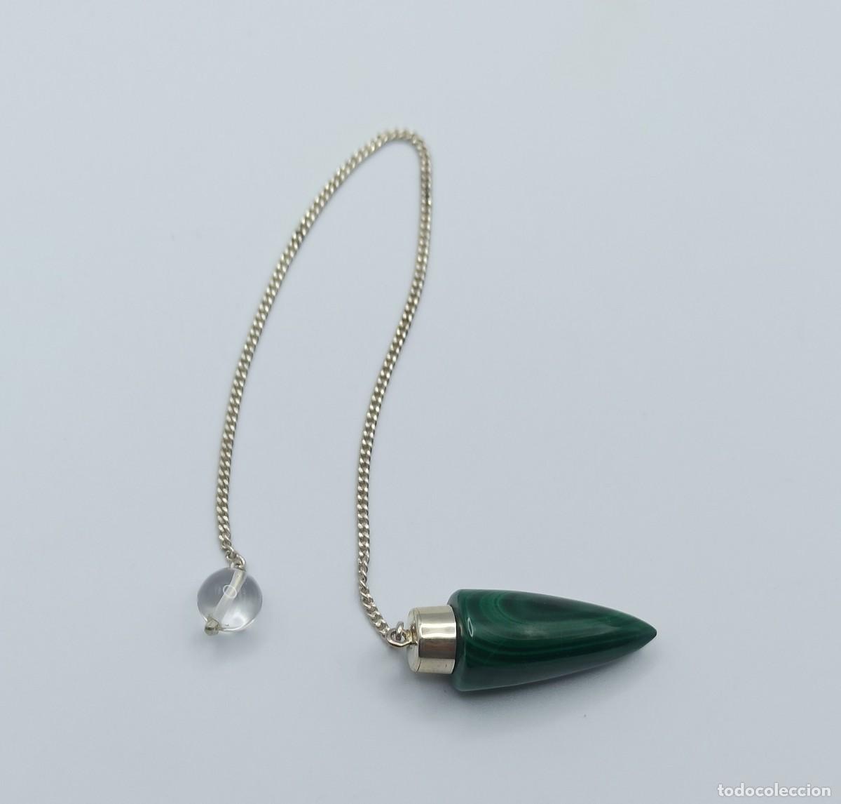 Joyeria: P&eacute;ndulo Mineral Malaquita y plata de ley - Foto 1