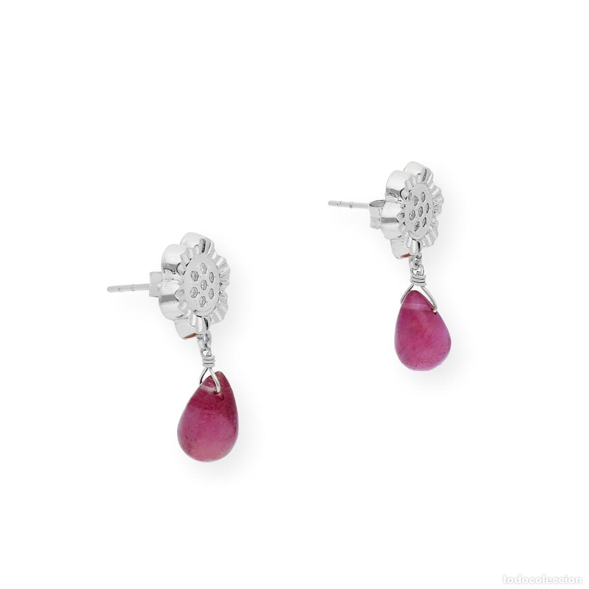 Joyeria: Pendientes de oro blanco 18k con Diamantes y Rub&iacute;es - Foto 4