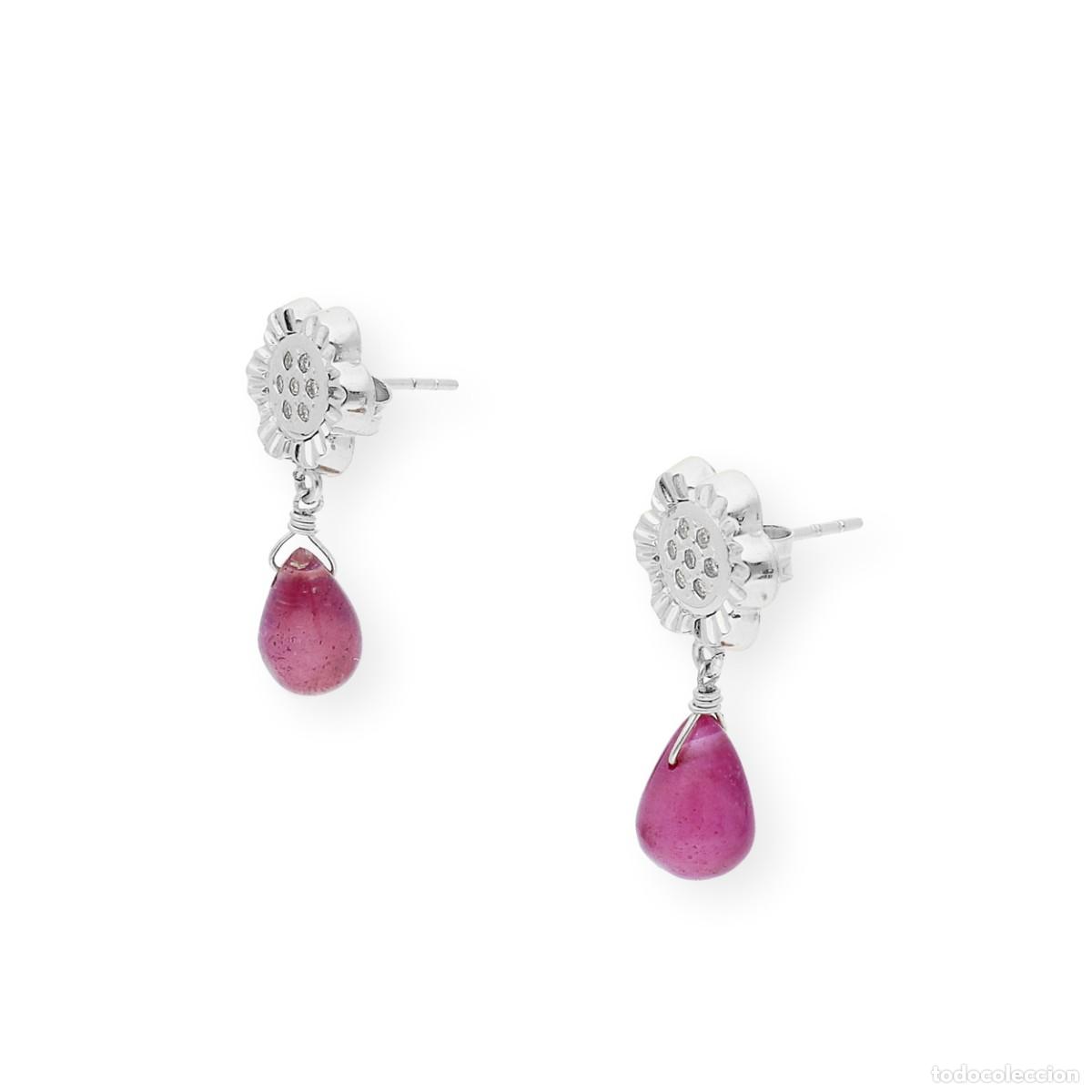 Joyeria: Pendientes de oro blanco 18k con Diamantes y Rub&iacute;es - Foto 5