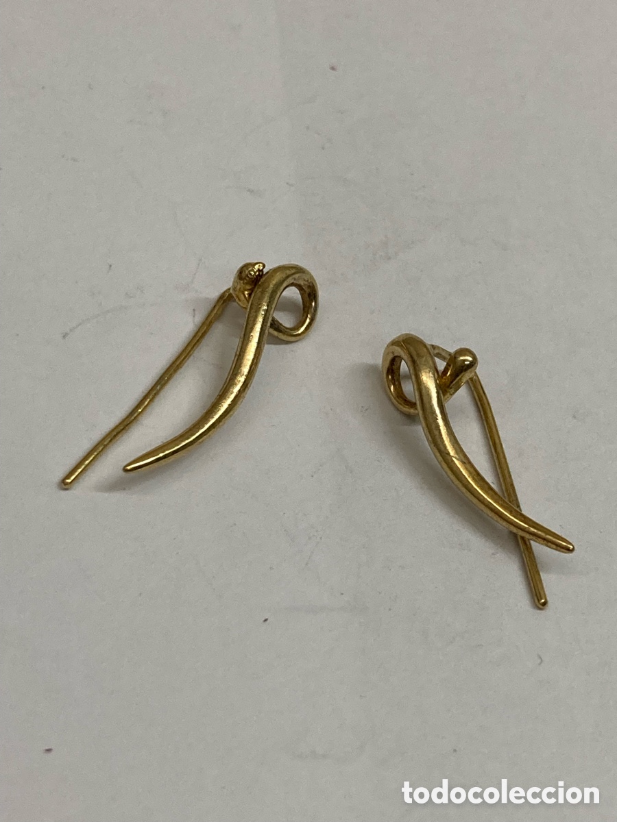 Joyeria: Pendientes de plata dorado P185 - Foto 1