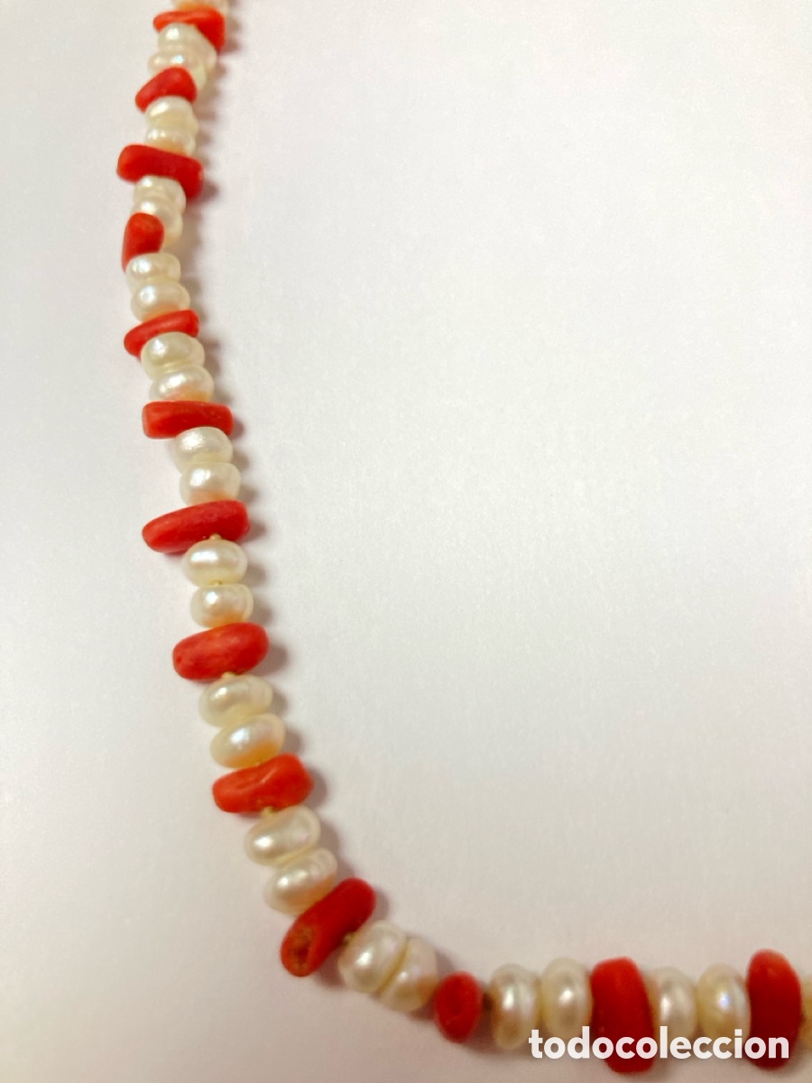 Joyeria: Collar de perlas , corales y cierre de plata /CC155 - Foto 2