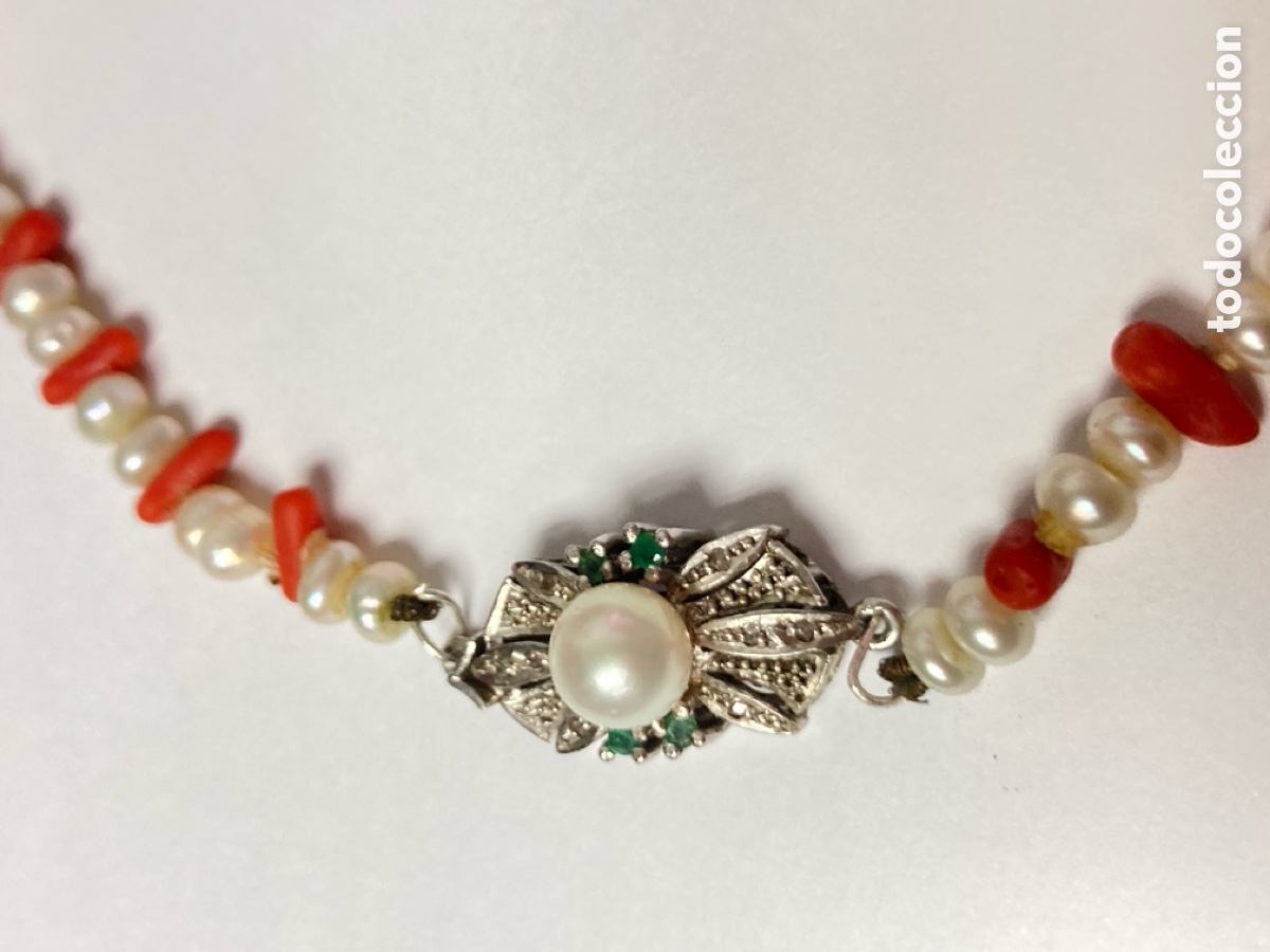 Joyeria: Collar de perlas , corales y cierre de plata /CC155 - Foto 3