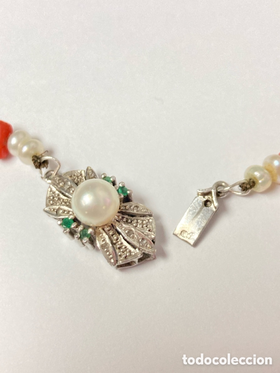 Joyeria: Collar de perlas , corales y cierre de plata /CC155 - Foto 4