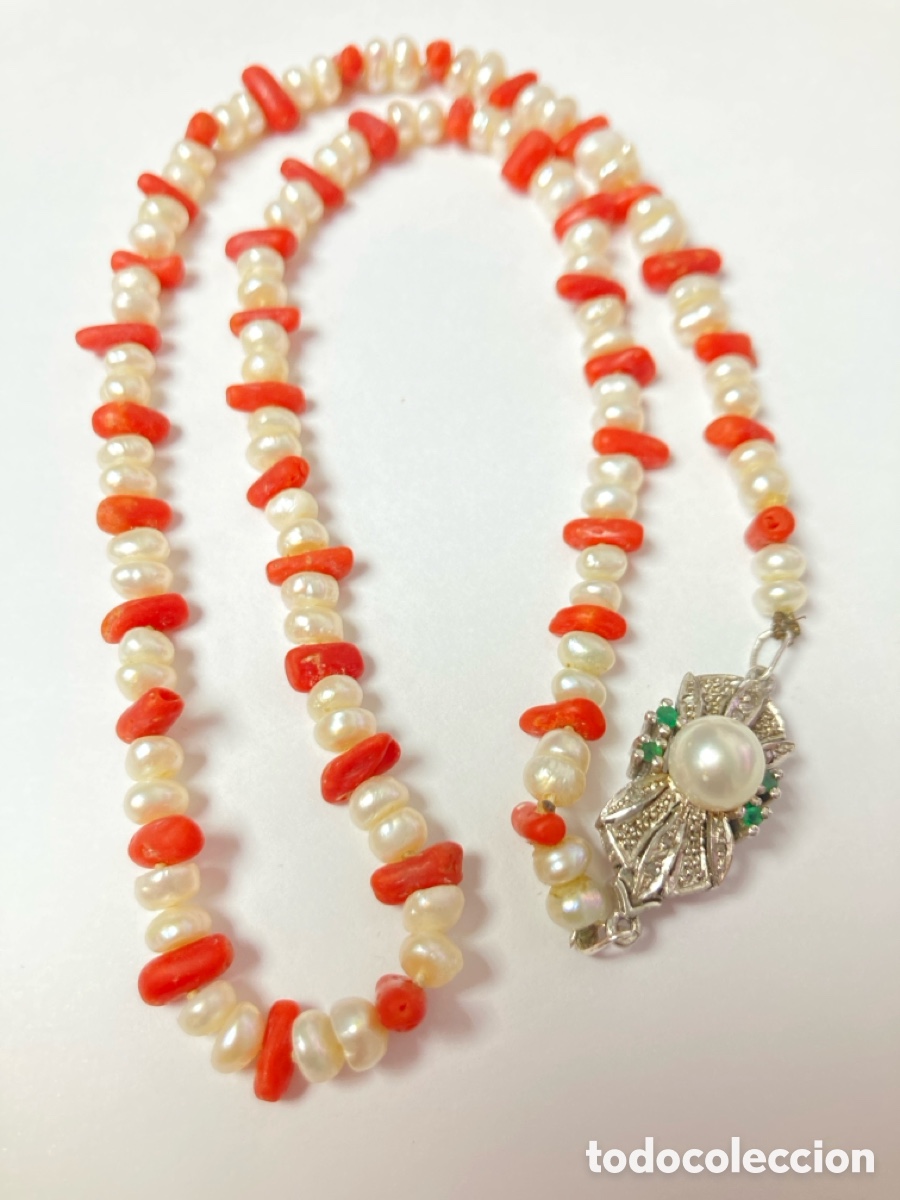Joyeria: Collar de perlas , corales y cierre de plata /CC155 - Foto 6
