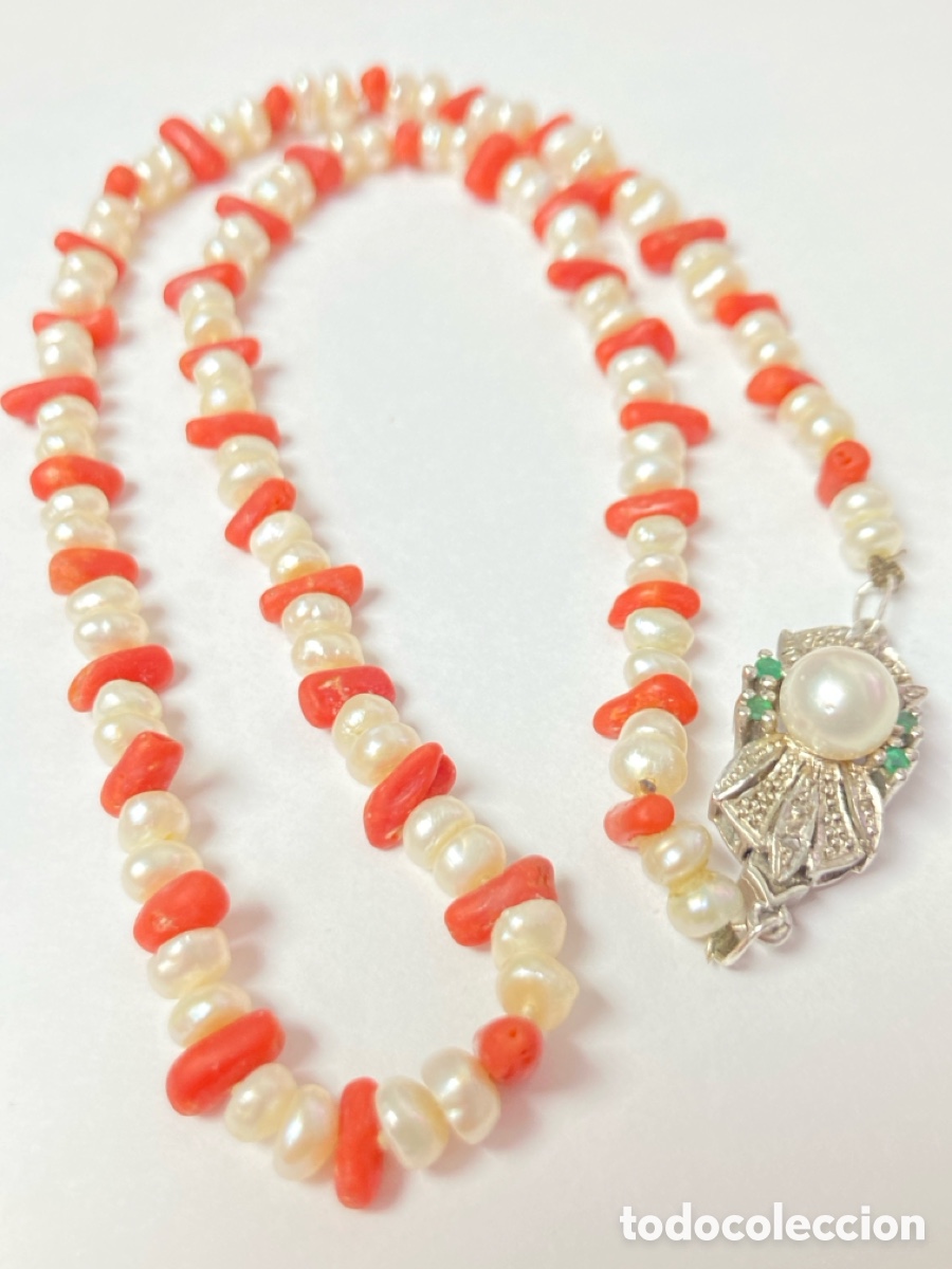 Joyeria: Collar de perlas , corales y cierre de plata /CC155 - Foto 8