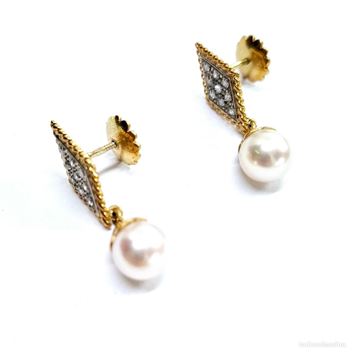 Joyeria: PRECIOSOS PENDIENTES LARGOS DE PERLAS Y BRILLANTES - Foto 11