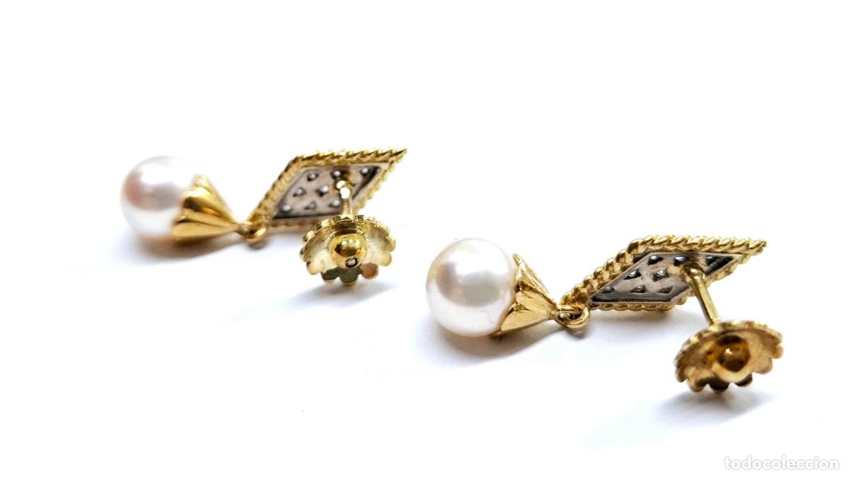 Joyeria: PRECIOSOS PENDIENTES LARGOS DE PERLAS Y BRILLANTES - Foto 12