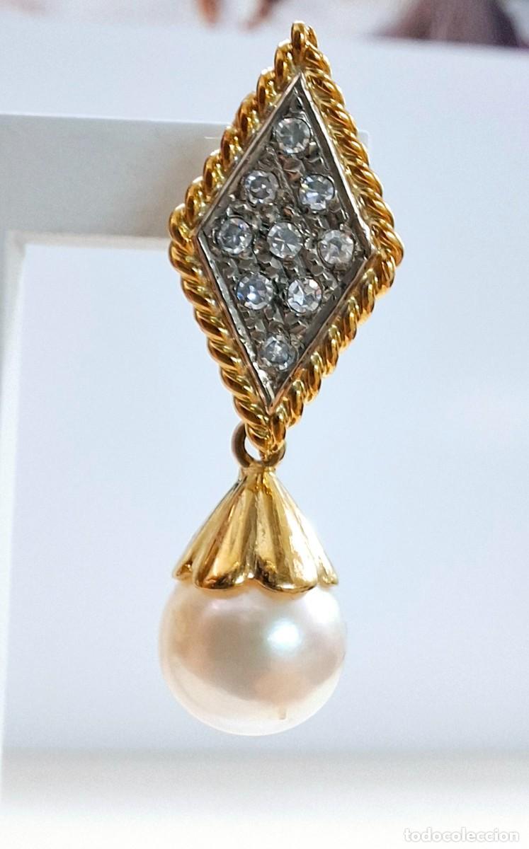 Joyeria: PRECIOSOS PENDIENTES LARGOS DE PERLAS Y BRILLANTES - Foto 13