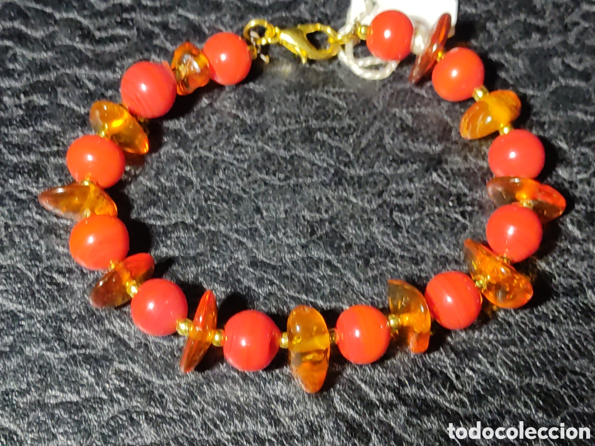 Joyeria: Pulsera de coral rojo y &Aacute;mbar del B&aacute;ltico. *1* - Foto 1