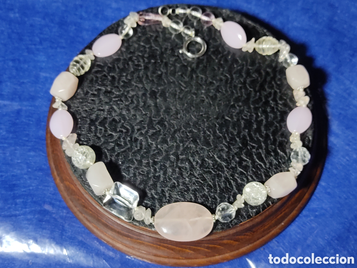 Joyeria: Collar de cuarzo rosa y cristal de roca. - Foto 1
