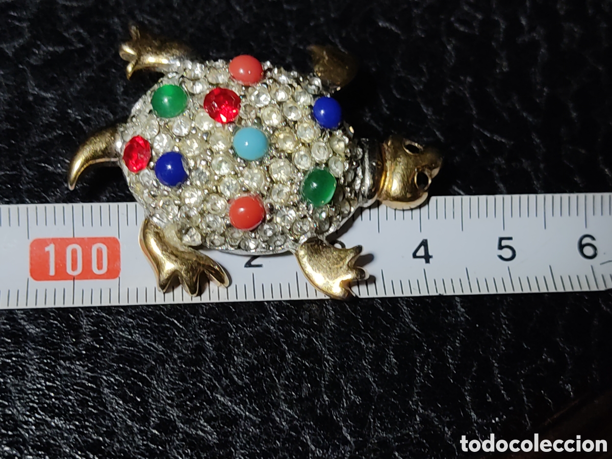 Joyeria: Broche tortuga con circonitas.Vintage. - Foto 3