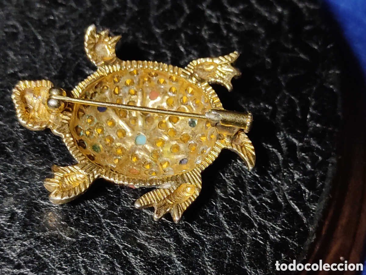 Joyeria: Broche tortuga con circonitas.Vintage. - Foto 4