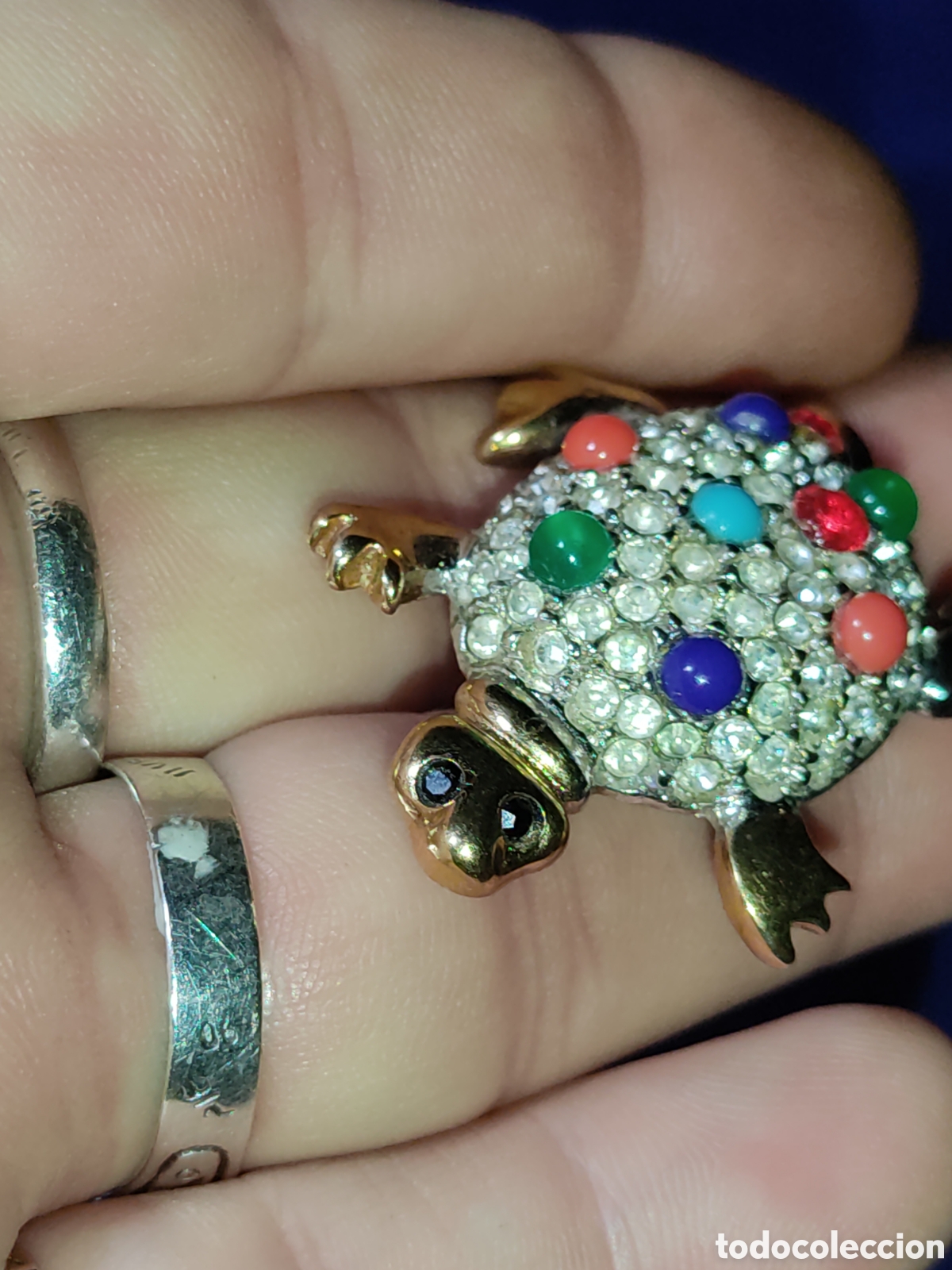 Joyeria: Broche tortuga con circonitas.Vintage. - Foto 5