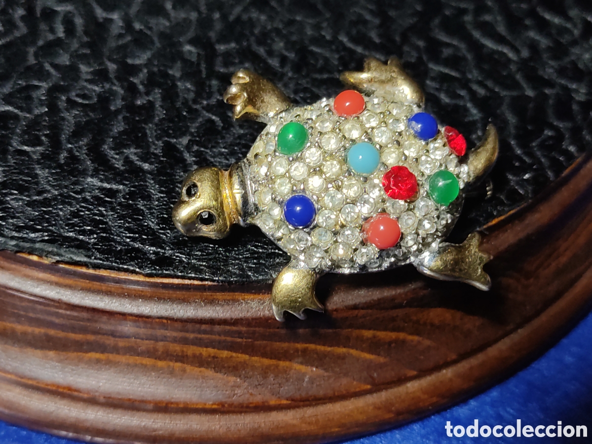 Joyeria: Broche tortuga con circonitas.Vintage. - Foto 1