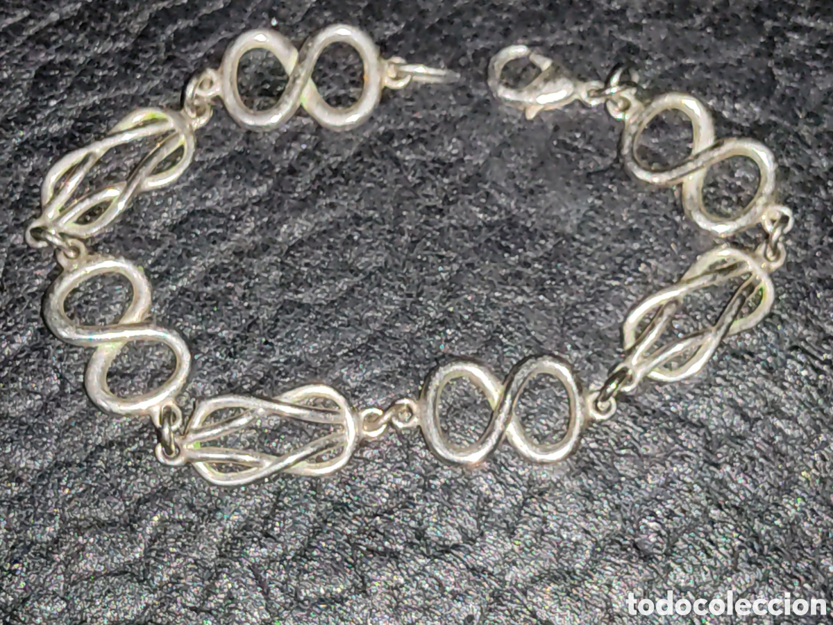 Joyeria: Pulsera plateada con eslabones en ocho. - Foto 2