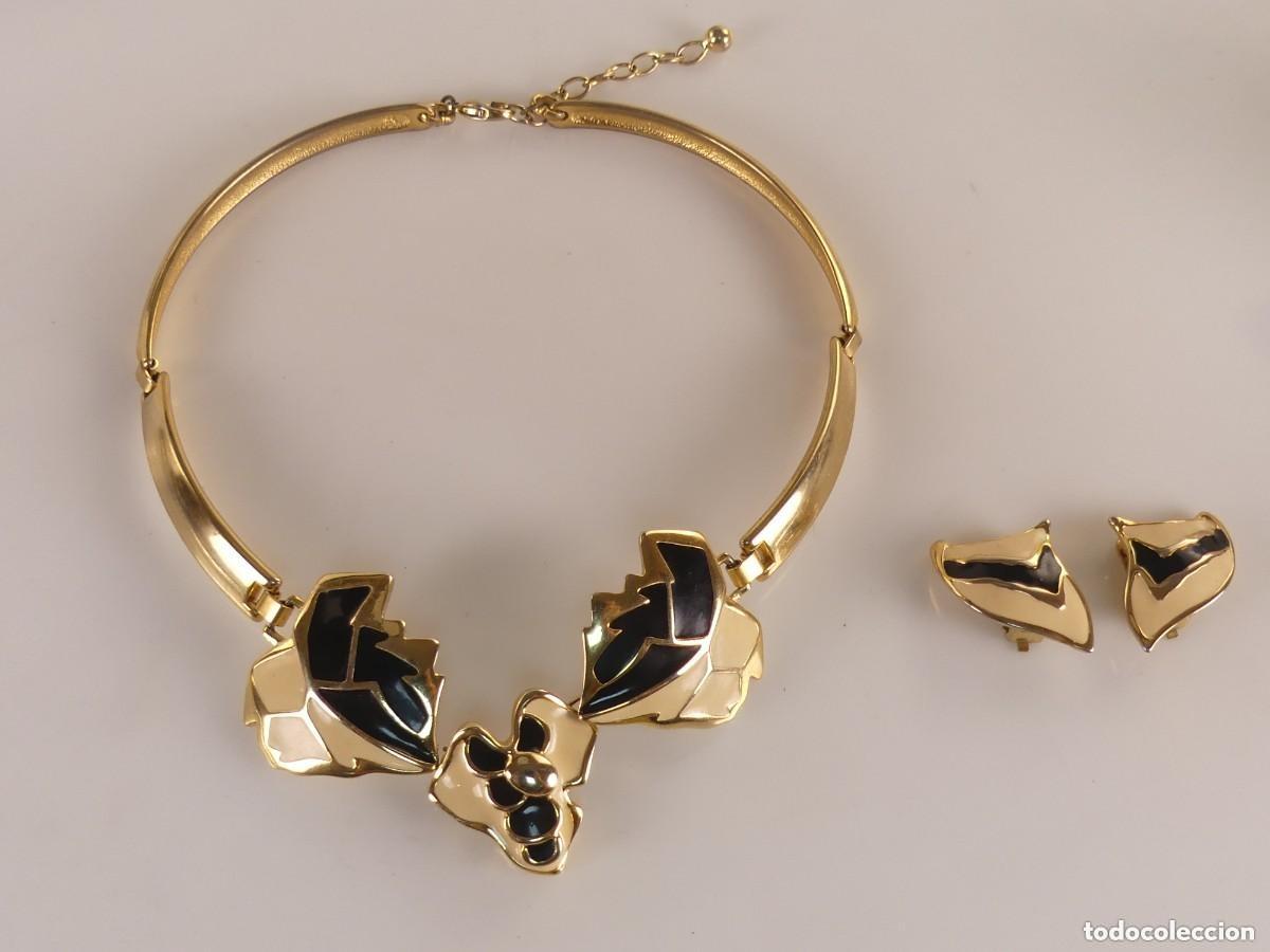 Joyeria: Conjunto de Collar Pendientes Dorados y Esmalte - Foto 1