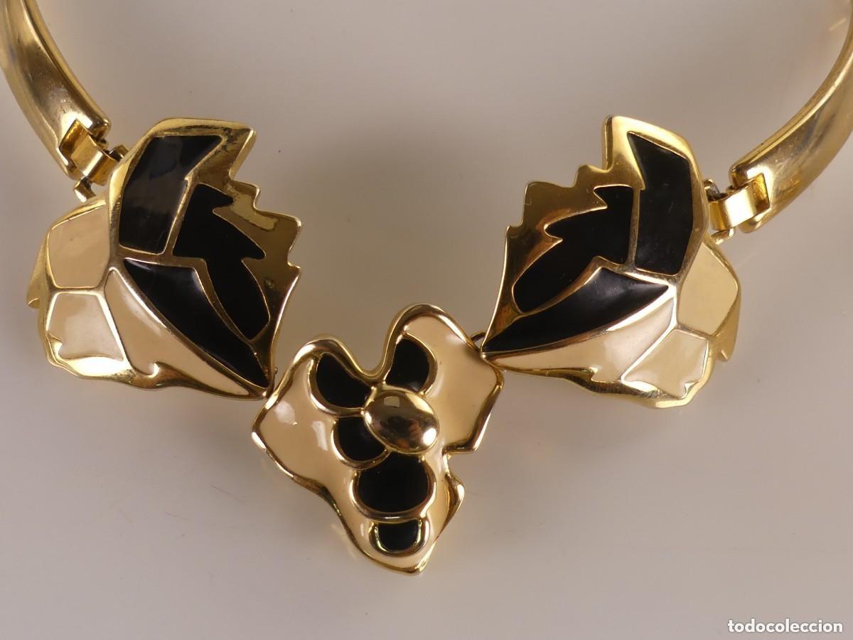 Joyeria: Conjunto de Collar Pendientes Dorados y Esmalte - Foto 3