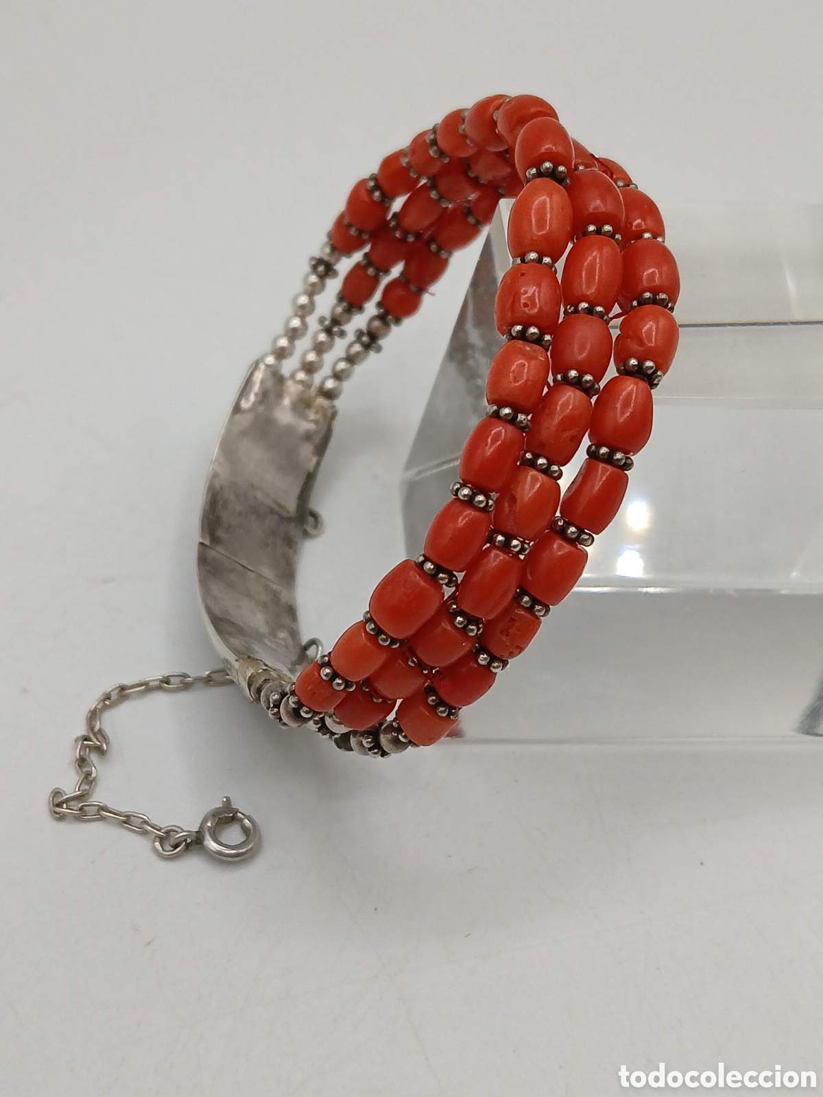 Joyeria: Pulsera plata 925mls y coral rojo - Foto 1