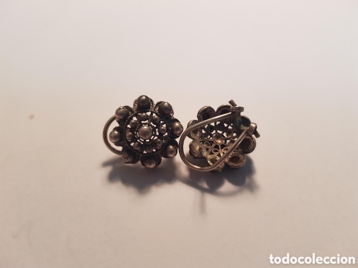 Joyeria: #916 Pendientes bot&oacute;n charro plata de ley 925 - Foto 1
