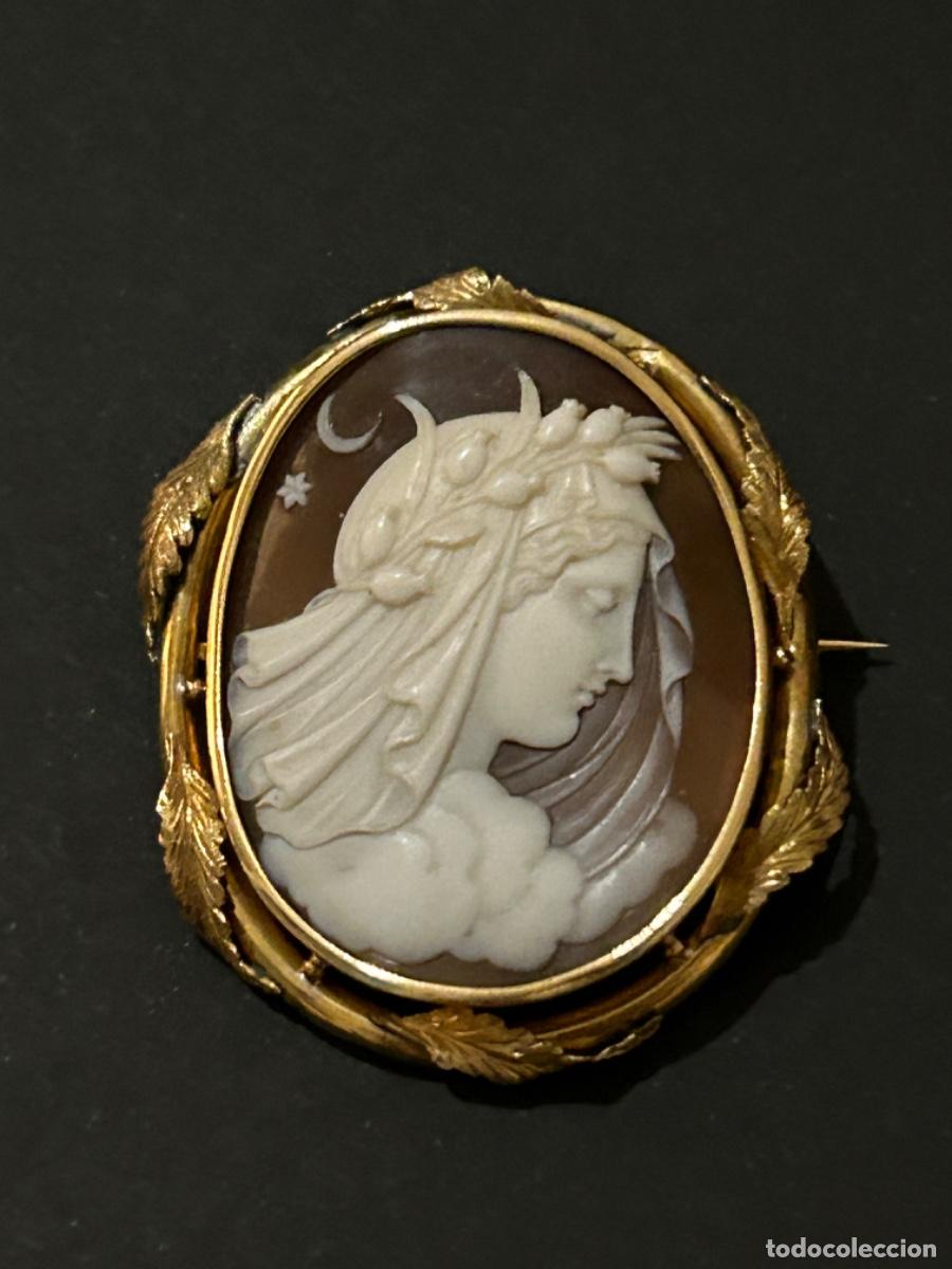 Joyeria: ANTIGUO BROCHE CAMAFEO DE CONCHA ORO - Foto 6