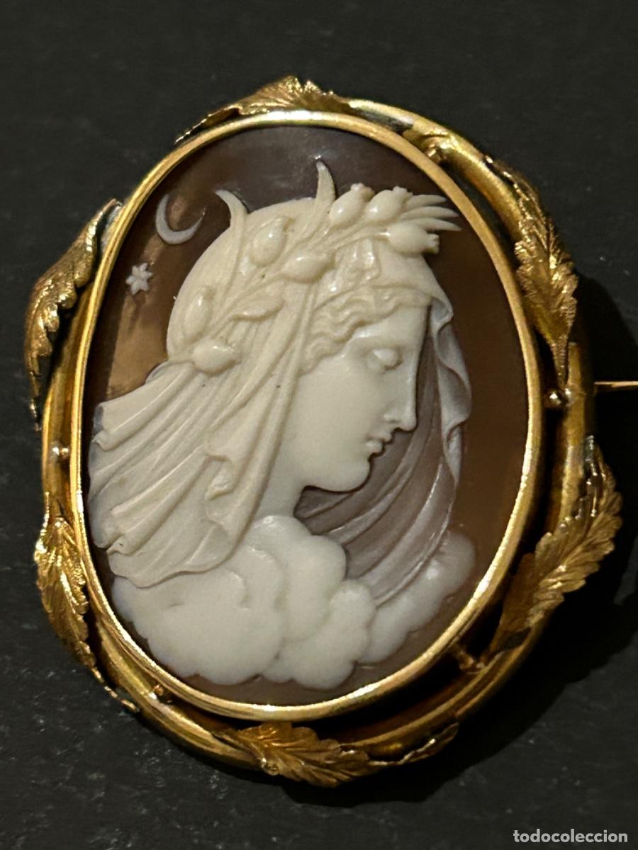 Joyeria: ANTIGUO BROCHE CAMAFEO DE CONCHA ORO - Foto 7