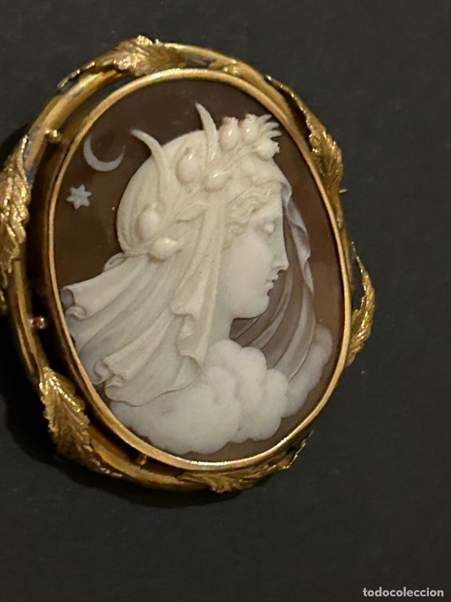 Joyeria: ANTIGUO BROCHE CAMAFEO DE CONCHA ORO - Foto 10