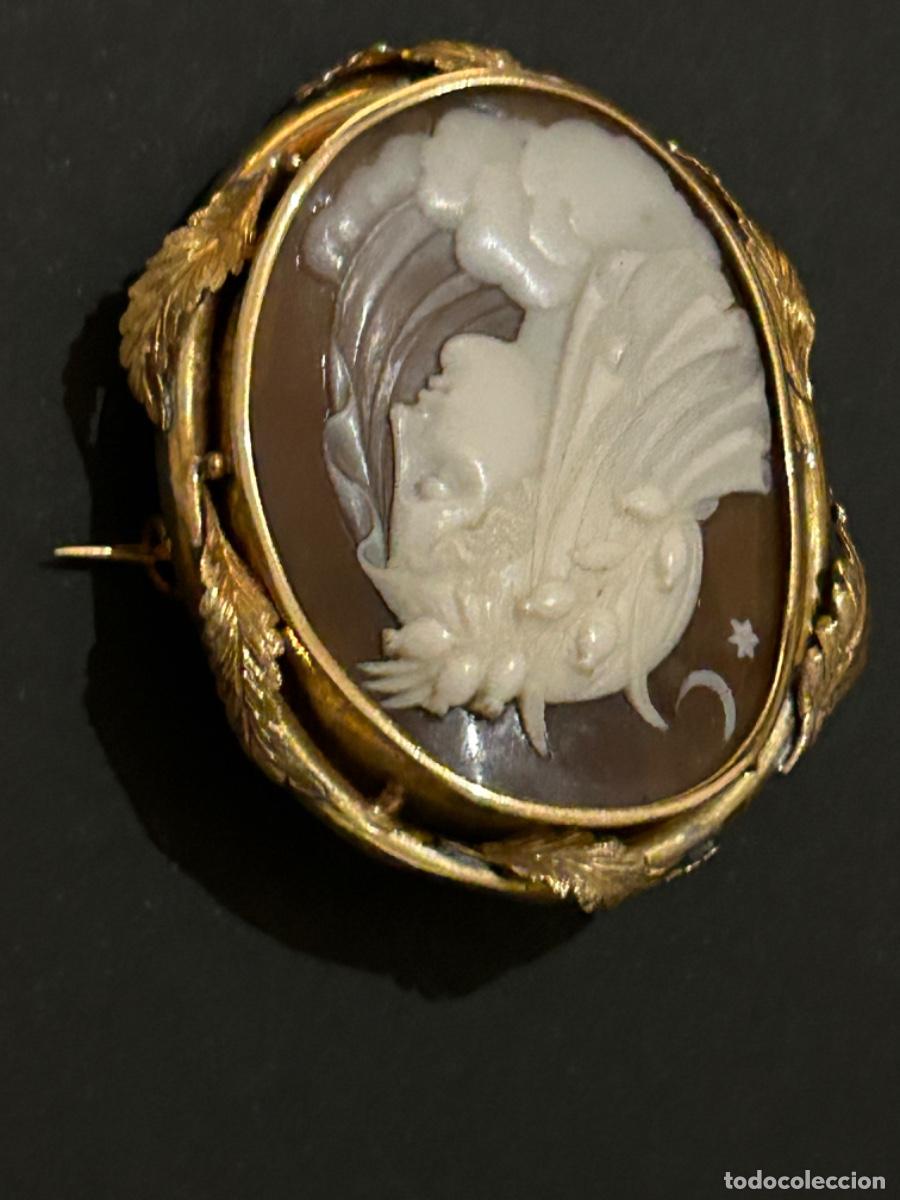 Joyeria: ANTIGUO BROCHE CAMAFEO DE CONCHA ORO - Foto 11