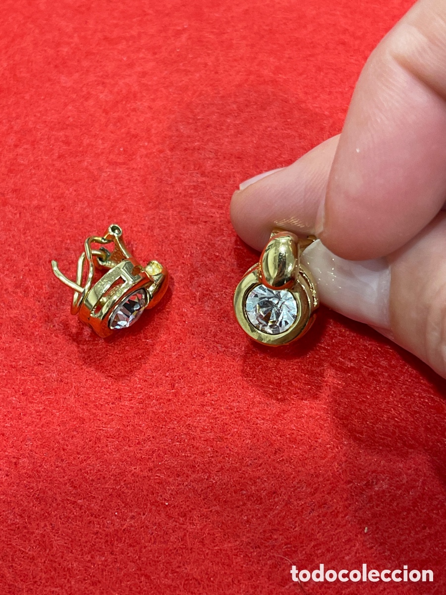 Joyeria: Pendientes chapados en oro tipo dormilonas. - Foto 3