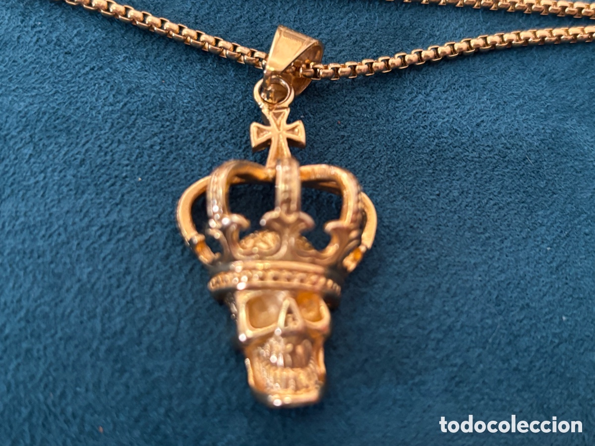 Joyeria: Collar de cadena y colgante calavera - Foto 2