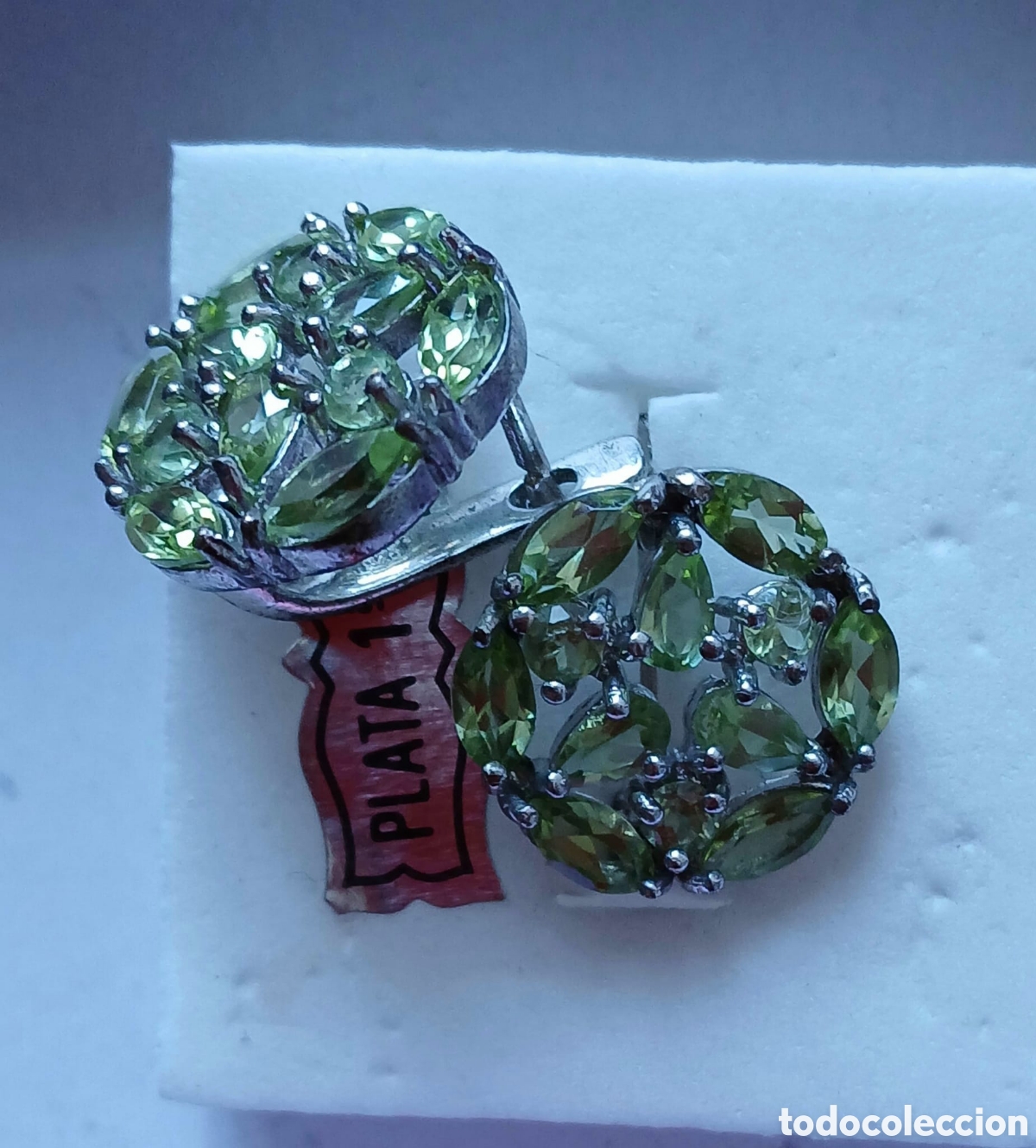 Joyeria: Pendientes plata olivina. - Foto 1