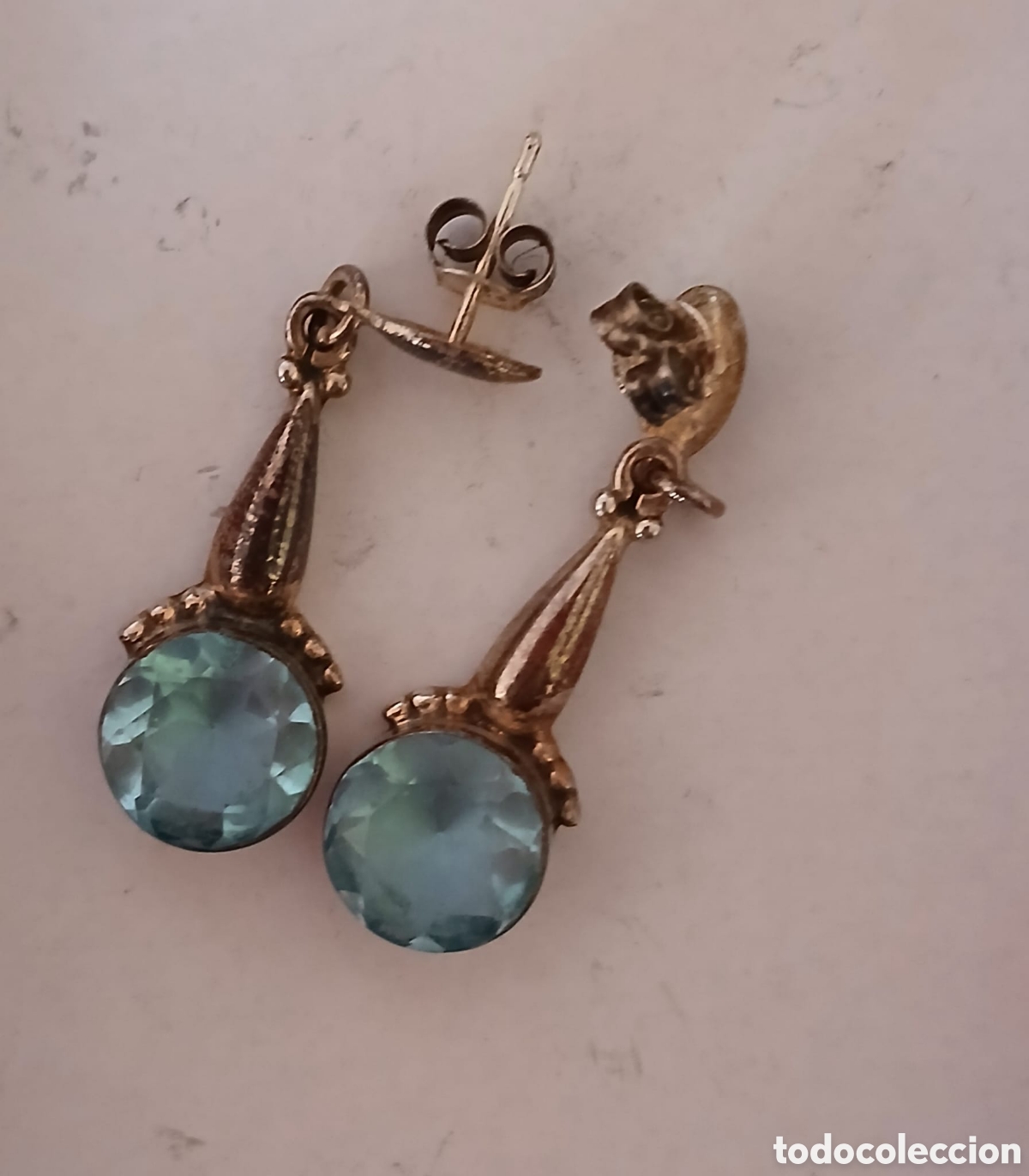 Joyeria: Pendientes plata/topacio azul - Foto 1