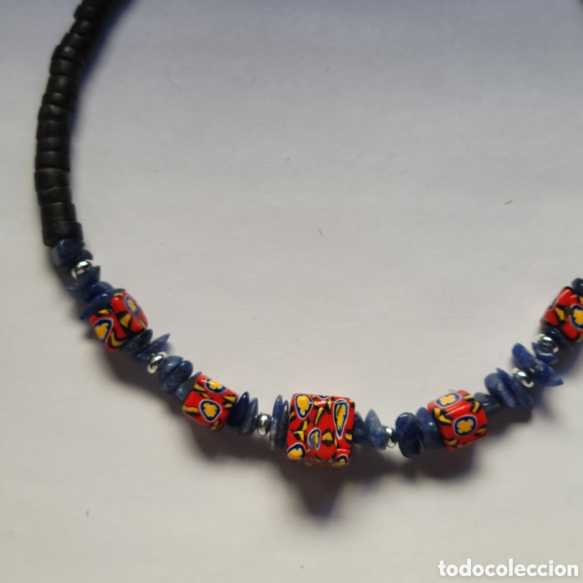 Joyeria: Collar. Cuentas de pol&iacute;mero y lapizlaz&uacute;li - Foto 2