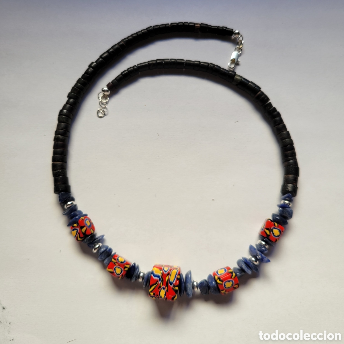 Joyeria: Collar. Cuentas de pol&iacute;mero y lapizlaz&uacute;li - Foto 3