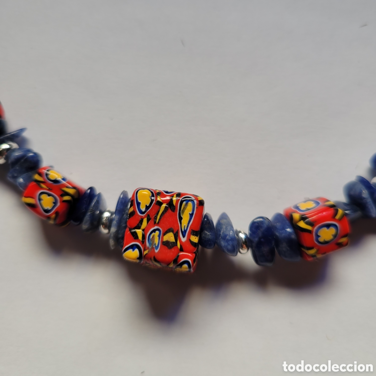 Joyeria: Collar. Cuentas de pol&iacute;mero y lapizlaz&uacute;li - Foto 4