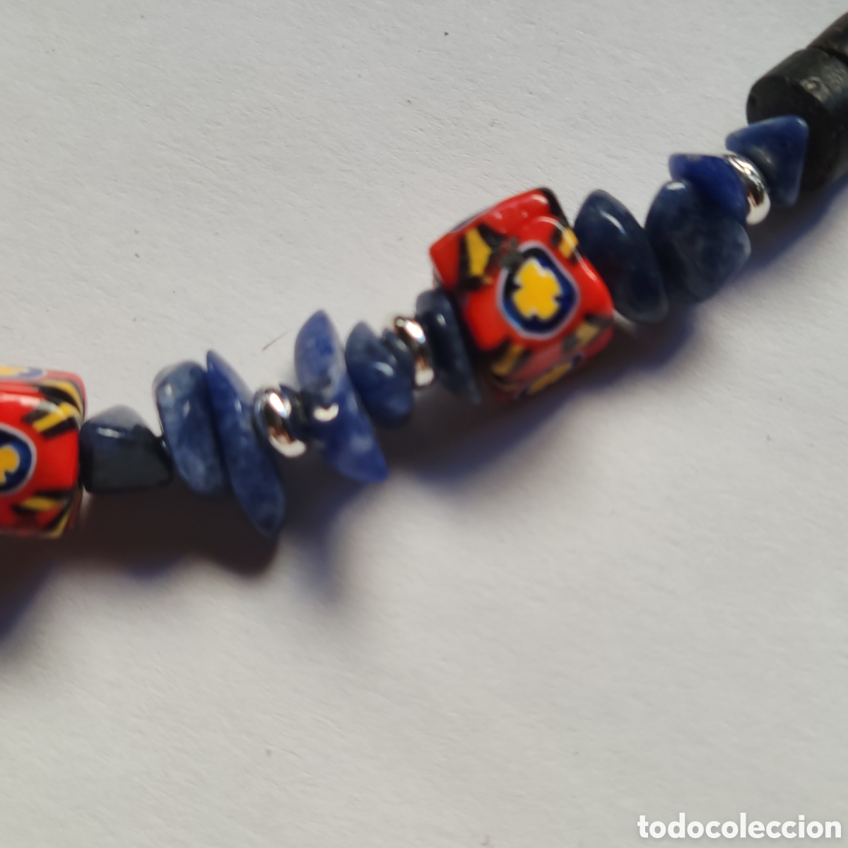 Joyeria: Collar. Cuentas de pol&iacute;mero y lapizlaz&uacute;li - Foto 1