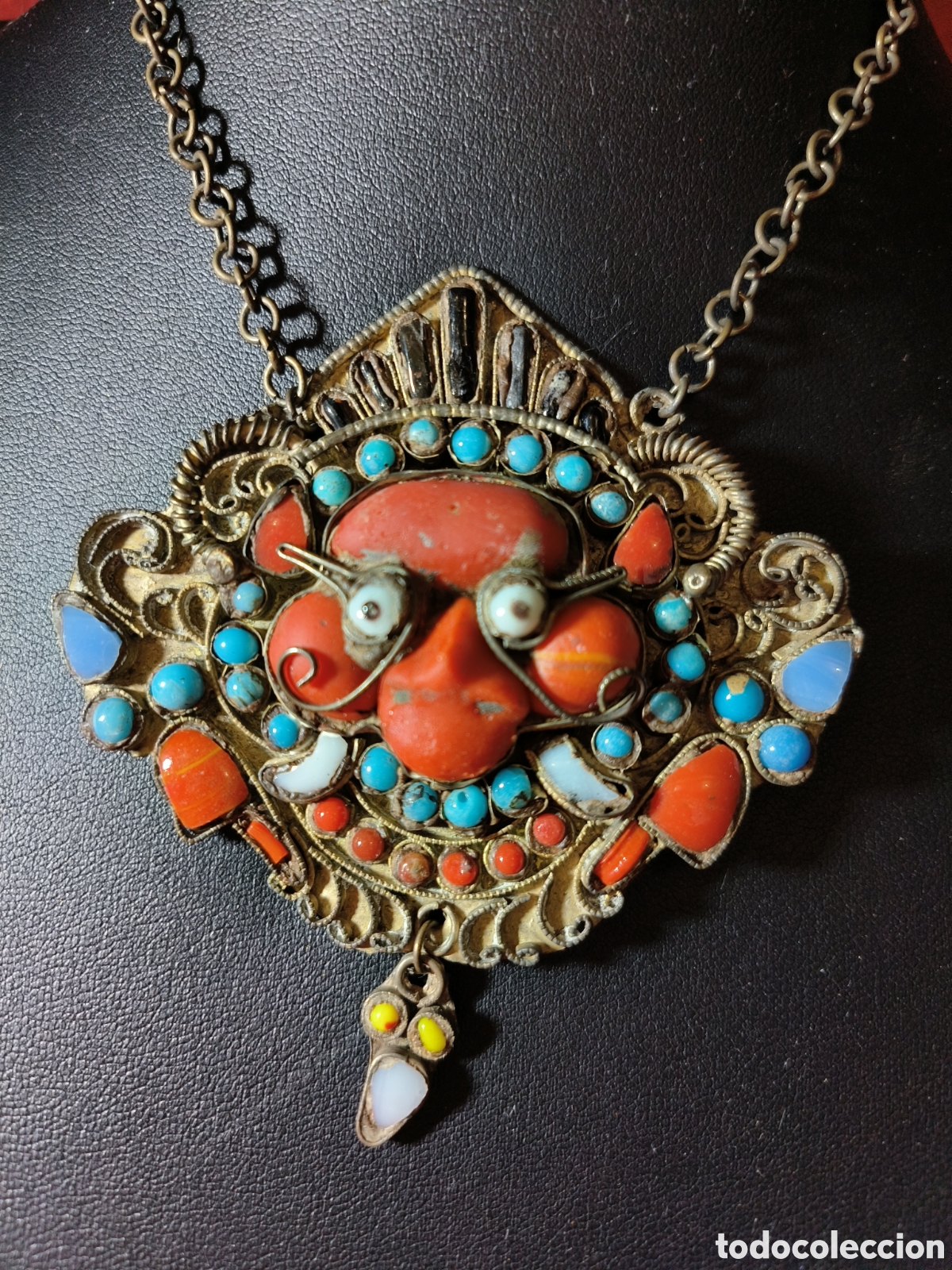 Joyeria: Coral y turquesas. Colgante muleto - Foto 6