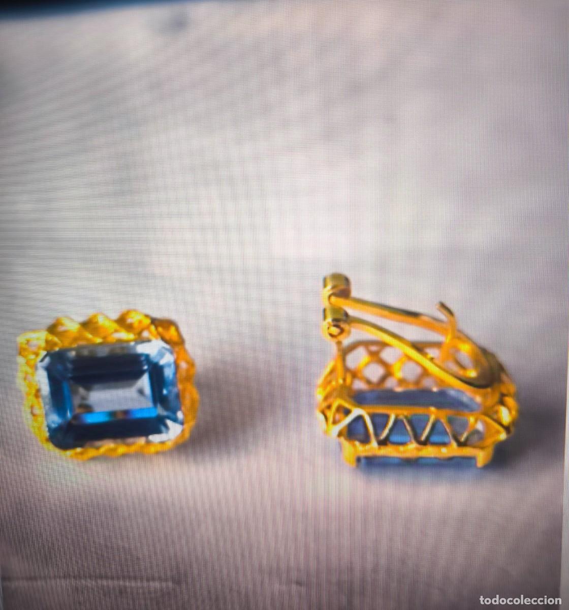 Joyeria: Pendientes de Oro y Aguamarina. - Foto 2