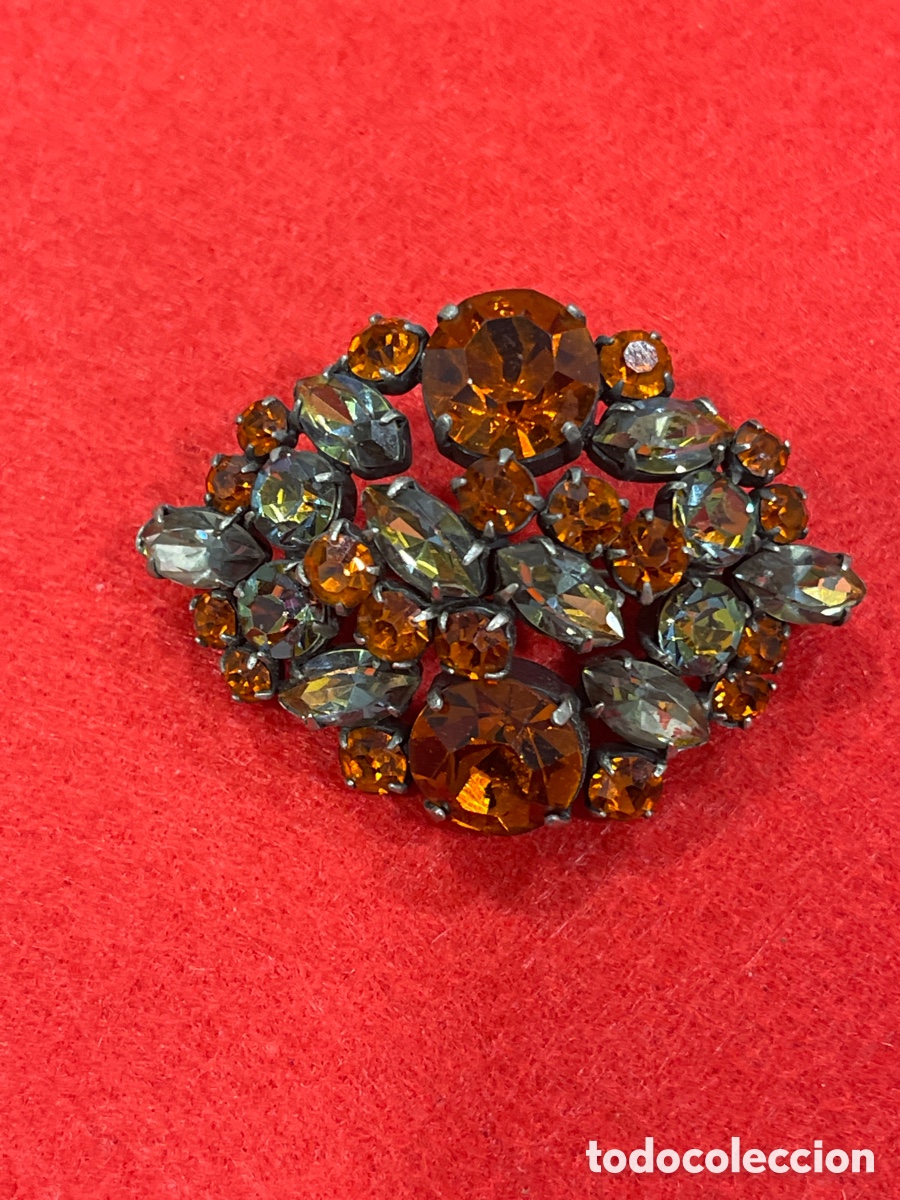 Joyeria: Broche de pedrer&iacute;a en tonalidades marrones. - Foto 1