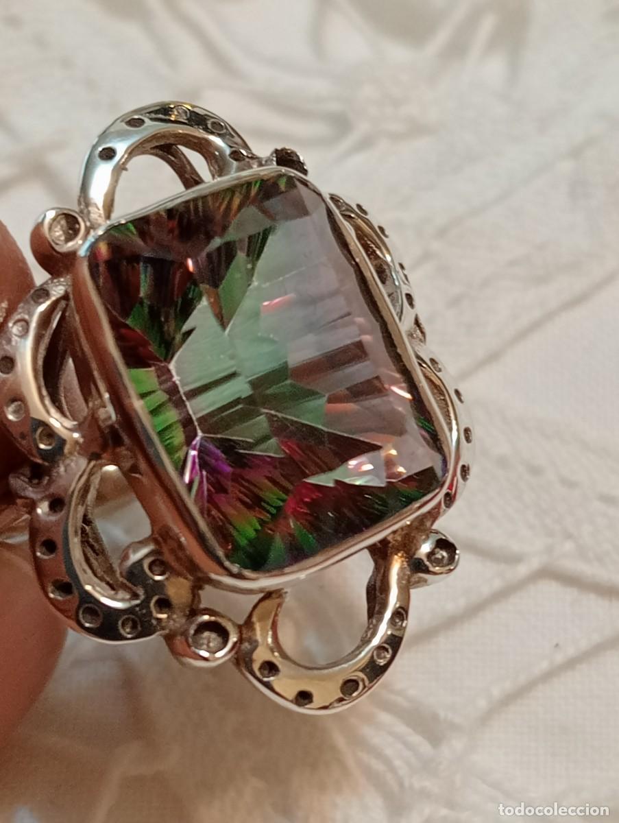 Joyeria: SORTIJA DE PLATA MACIZA Y GRAN TOPACIO M&Iacute;STICO (SIN USAR) - Foto 1